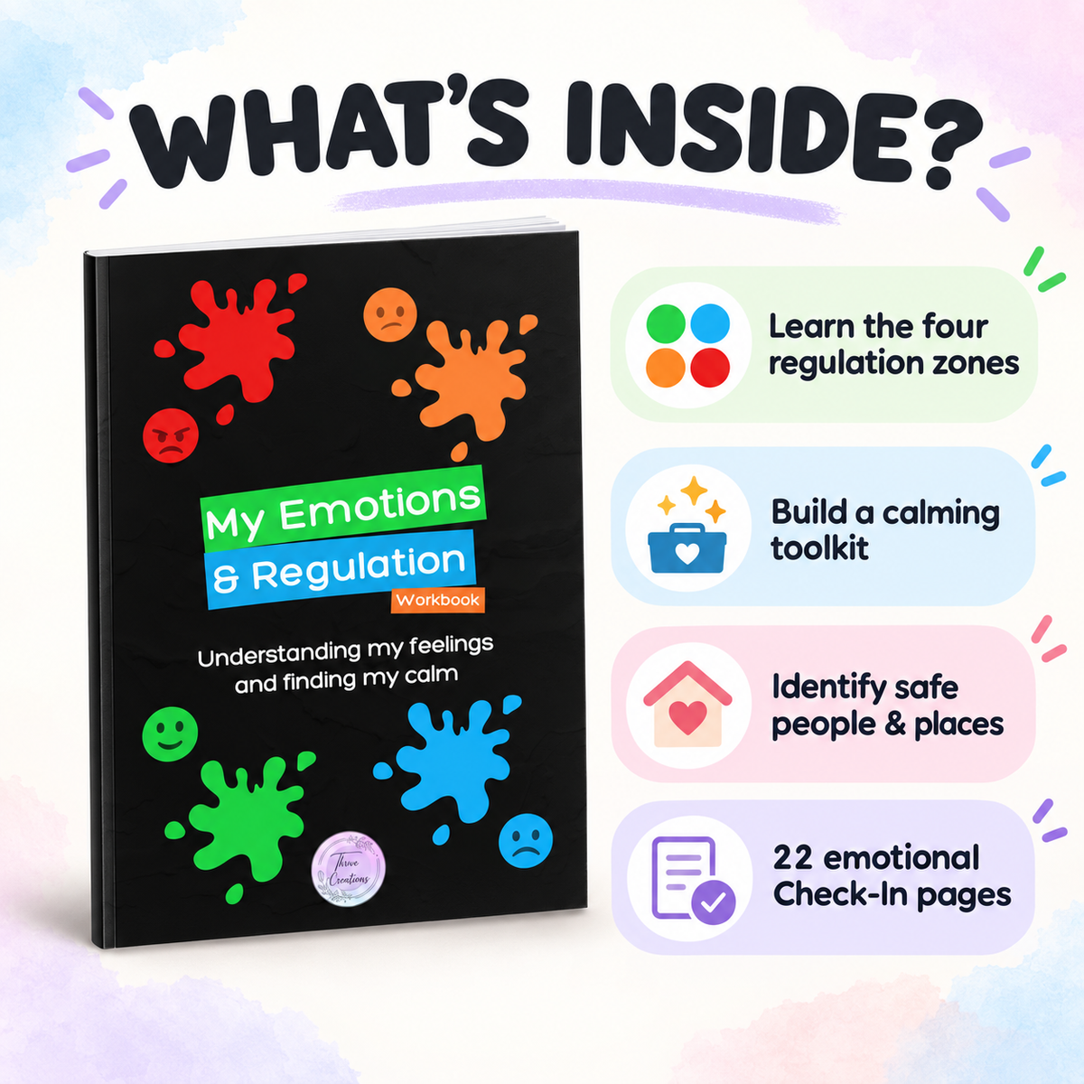 My Emotions & Regulation Workbook for Kids | Zones of Regulation | Emotional Check-In Tool