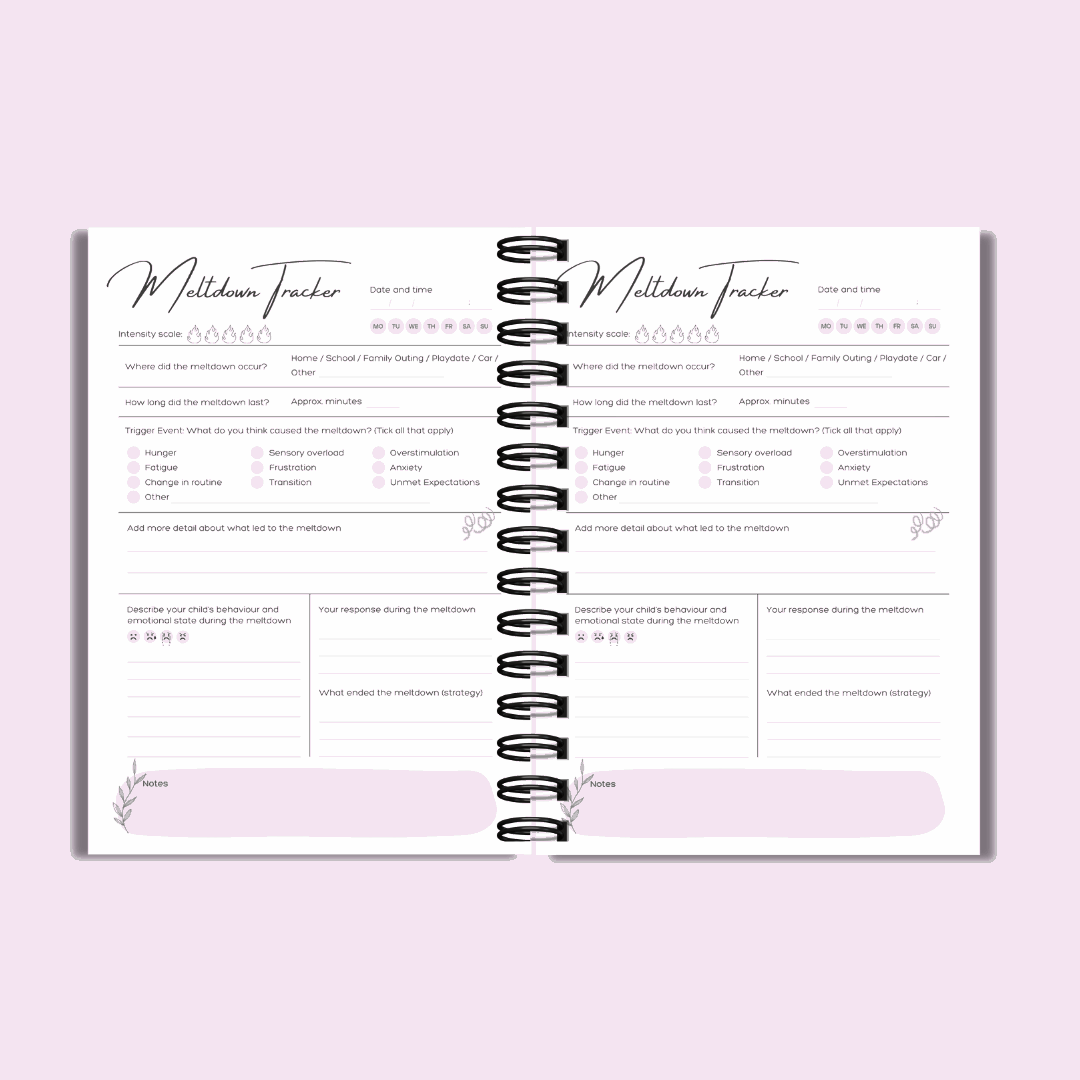 Don't Just Survive: Thrive! | The Ultimate Journal for SEN Mums. Meltdown tracker for ADHD mums, Autism mums, SEN mums. Track meltdown on the go