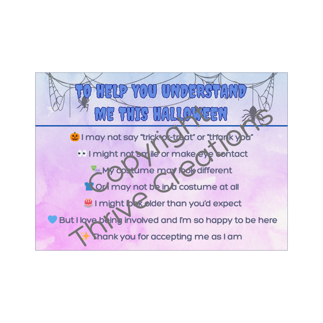 Halloween Trick-or-Treat Communication Cards | A7 Double-Sided Cards | Pack of 15