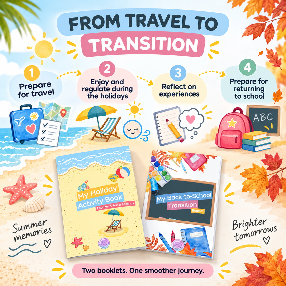From Travel to Transition: Summer Support Bundle – My Holiday Activity Book & My Back to School Transition Booklet