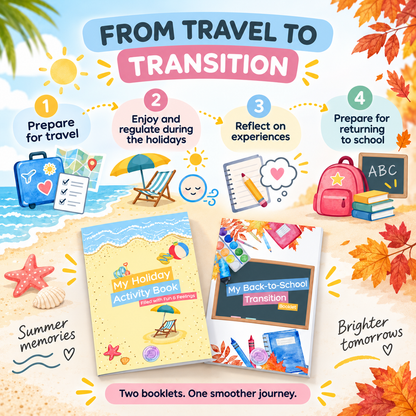 From Travel to Transition: Summer Support Bundle – My Holiday Activity Book & My Back to School Transition Booklet