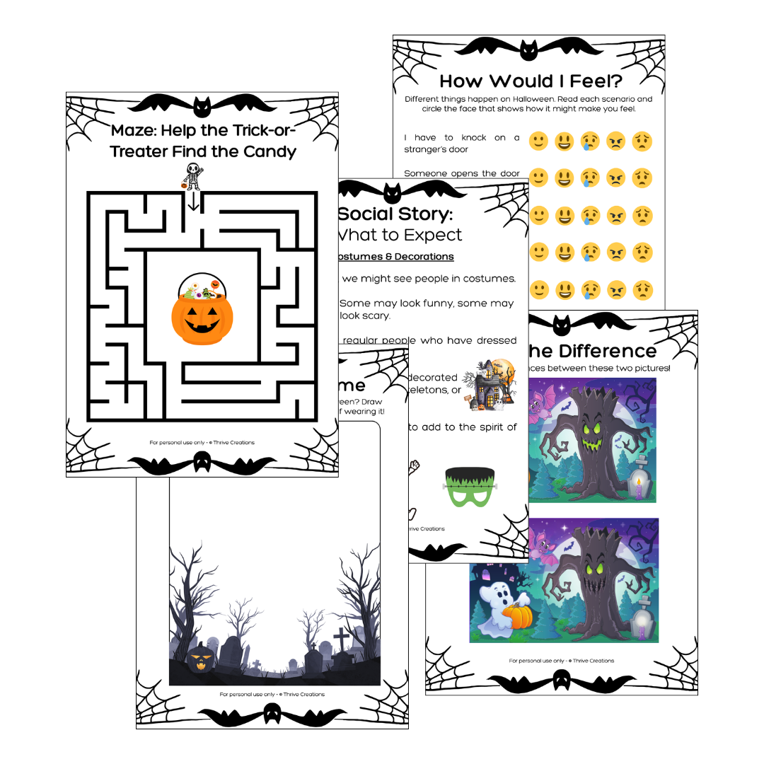 My Halloween Fun Book | Printable Social Stories & Activity Pack for Kids | Digital Download