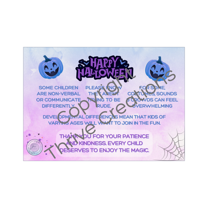 Halloween Trick-or-Treat Communication Cards | A7 Double-Sided Cards | Pack of 15