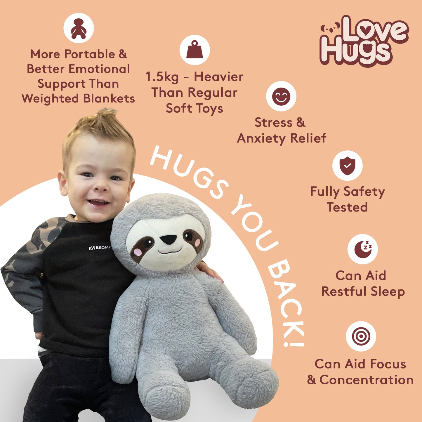 Weighted Sloth Plush | 1.5kg Comfort Companion for Sensory Support