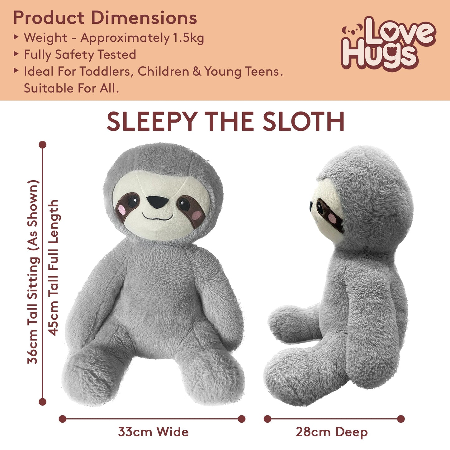 Weighted Sloth Plush | 1.5kg Comfort Companion for Sensory Support