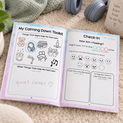 My Emotions & Regulation Workbook for Kids | Zones of Regulation | Emotional Check-In Tool