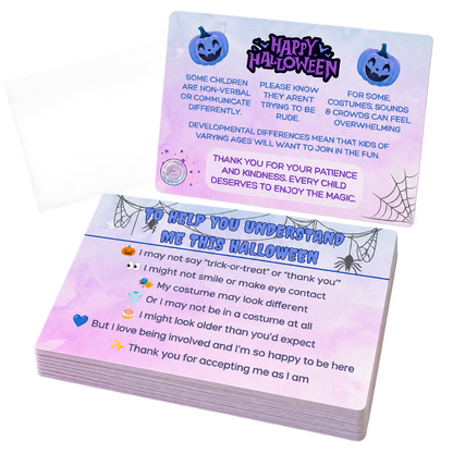 Halloween Trick-or-Treat Communication Cards | A7 Double-Sided Cards | Pack of 15
