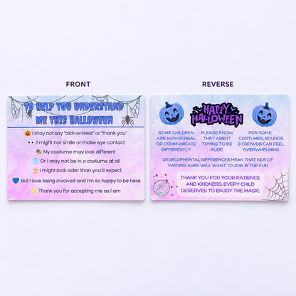 Halloween Trick-or-Treat Communication Cards | A7 Double-Sided Cards | Pack of 15