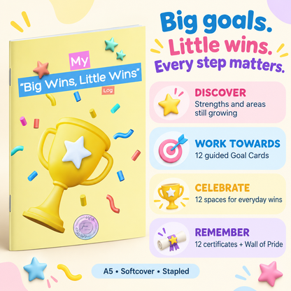 My "Big Wins, Little Wins" Log | Goal Tracker for Kids | Strengths & Celebrations Book