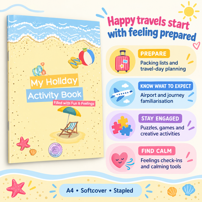 My Holiday Activity Book | Filled With Fun & Feelings | Vacation Survival Tool | Travel Companion | Regulate, Play & Explore