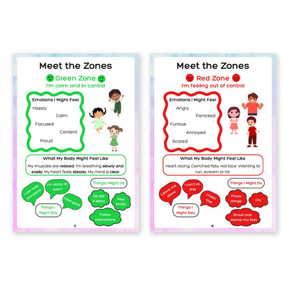 My Emotions & Regulation Workbook | Printable Zones of Regulation Workbook for Kids | Digital Download