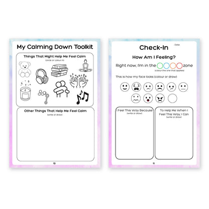 My Emotions & Regulation Workbook | Printable Zones of Regulation Workbook for Kids | Digital Download