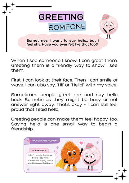 The Mood Mates Social Skills Toolkit: Making Friends | Printable Social Stories & Activities for Kids | Digital Download