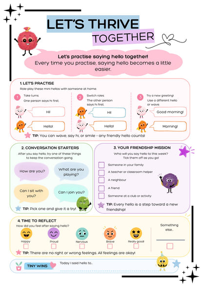 The Mood Mates Social Skills Toolkit: Making Friends | Printable Social Stories & Activities for Kids | Digital Download