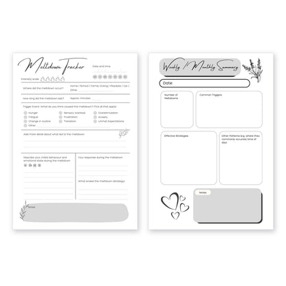 Meltdown Tracker | Printable Meltdown Log & Guide for SEN Parents | A4 Digital Download