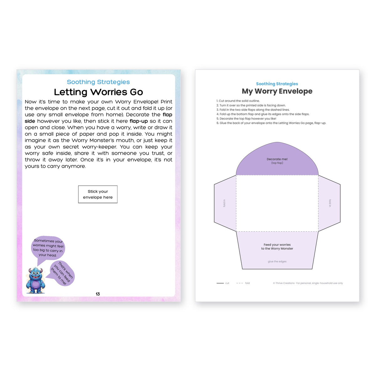 My Worry Workbook | Printable Worry & Anxiety Workbook for Kids | Digital Download