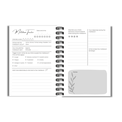 Meltdown Tracker Extension | Thrive Focus Collection | Behaviour & Trigger Log for SEN Parents of Children with Autism & ADHD | A6 Journal