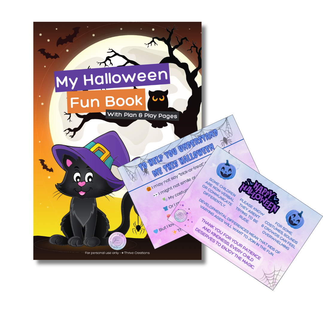 Halloween Bundle — Trick-or-Treat Communication Cards and My Halloween Fun Book together, Thrive Creations