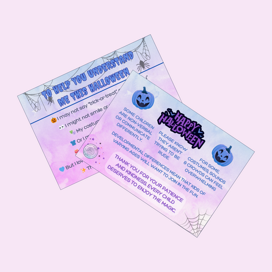 Halloween Trick-or-Treat Communication Cards | A7 Double-Sided Cards | Pack of 15