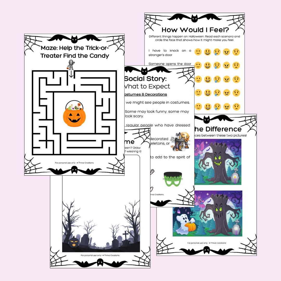 My Halloween Fun Book | Printable Social Stories & Activity Pack for Kids | Digital Download