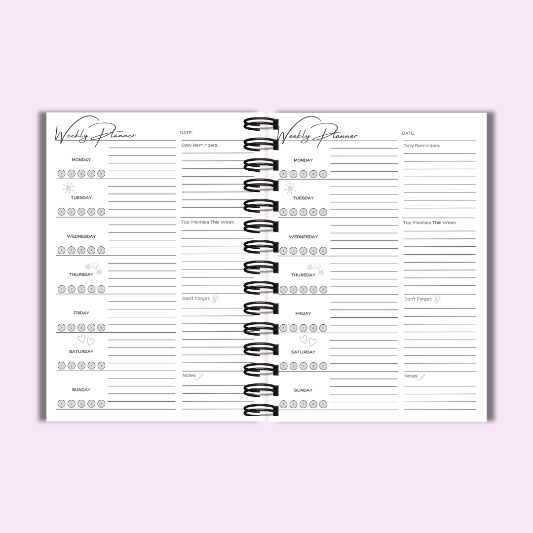 Diary, weekly planner, journal for ADHD mums, Autism mums, SEN mums