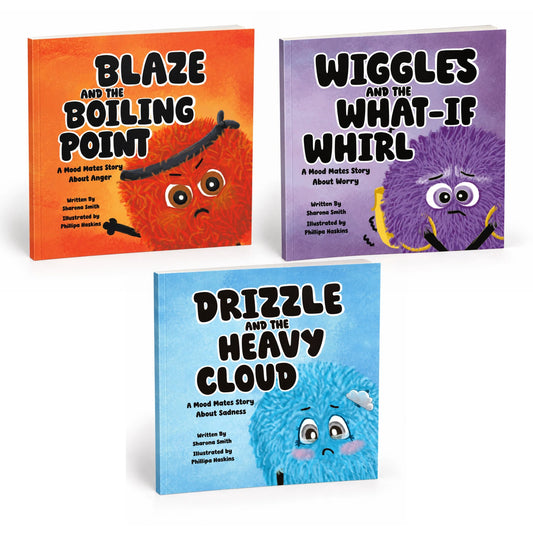 Mood Mates 3-Book Bundle | Blaze (Anger), Drizzle (Sadness) & Wiggles (Worry)